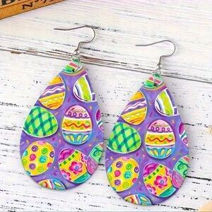 Easter Egg Teardrop Earrings
